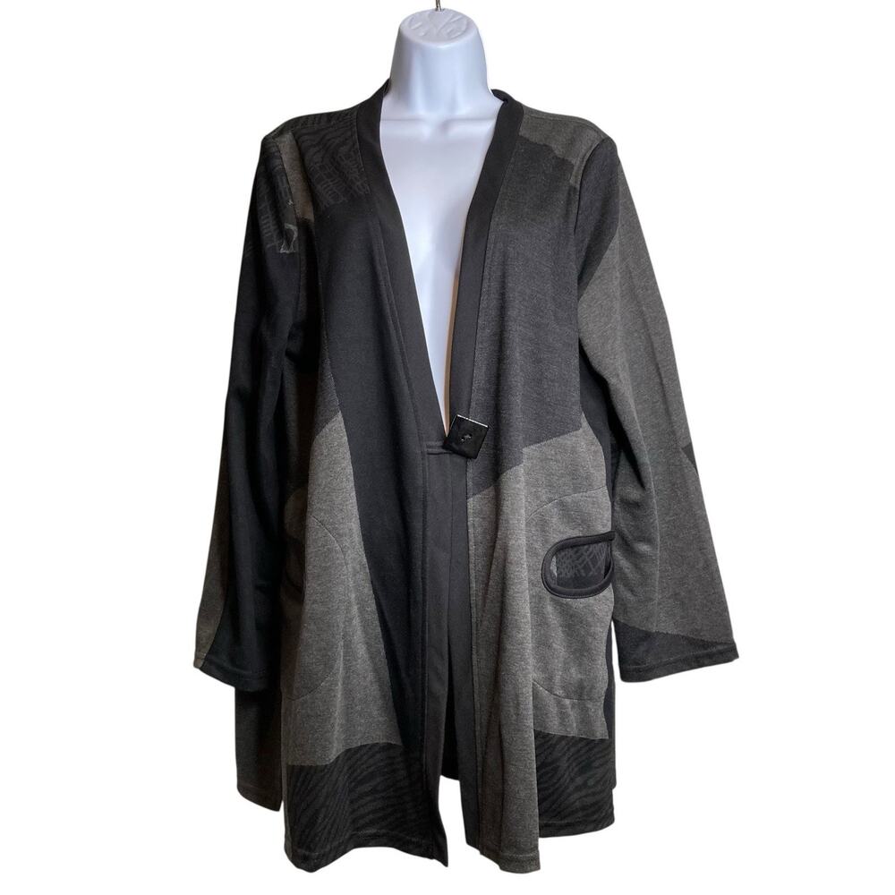 Women’s Gray & Charcoal Open Front Cardigan Sweater